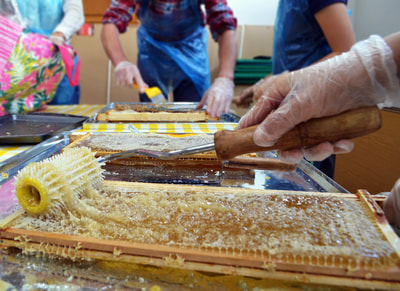 Honey harvest at Formby Library, 2018